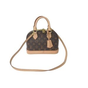 LOUIS VUITTON Alma Monogram Canvas Handbag Brown